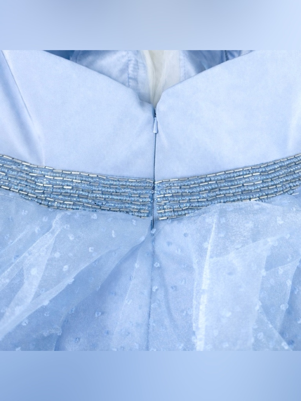 Nox Anabel Periwinkle Swiss Dot Mesh Tiered Prom Dress Gown Medium Fairycore - Picture 9 of 17